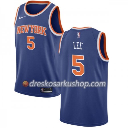 Muški NBA Dres New York Knicks Courtney Lee 5 Nike 2017-18 Plava Swingman